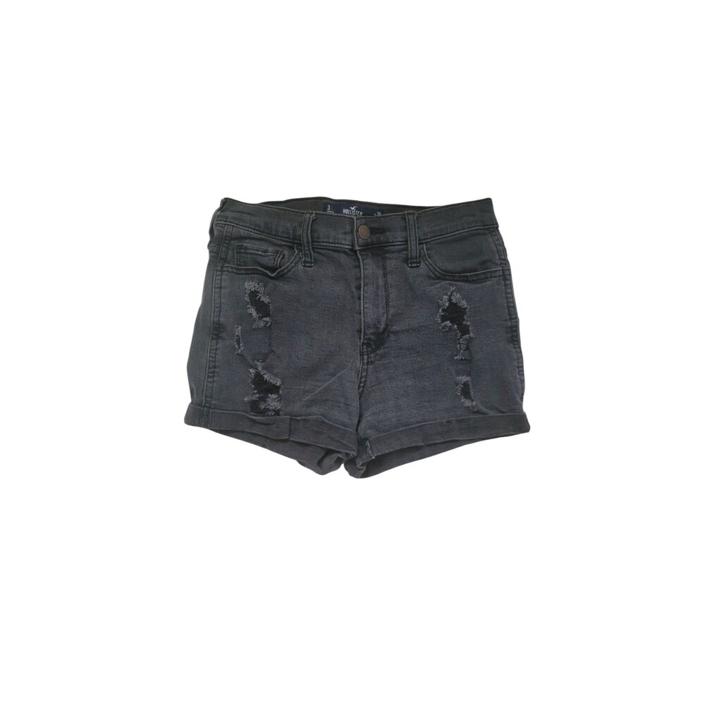 Hollister Black Distressed Jean Shorts